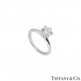 Tiffany & Co. Platinum Diamond Setting Ring 1.24ct G/VS1 XXX